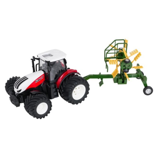 JOKO RC Traktor s Hrabačkou na diaľkové ovládanie a svetlom 1:24, červený