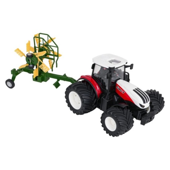 JOKO RC Traktor s Hrabačkou na diaľkové ovládanie a svetlom 1:24, červený