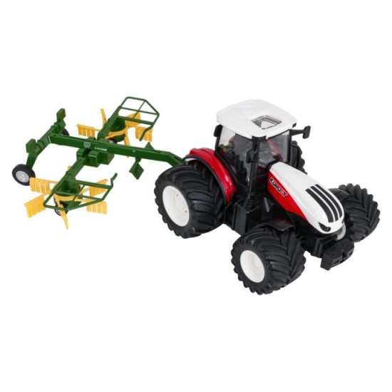 JOKO RC Traktor s Hrabačkou na diaľkové ovládanie a svetlom 1:24, červený