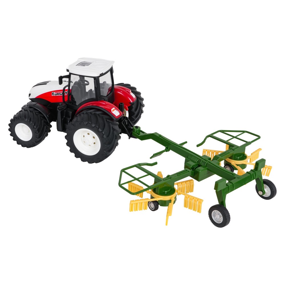 JOKO RC Traktor s Hrabačkou na diaľkové ovládanie a svetlom 1:24, červený