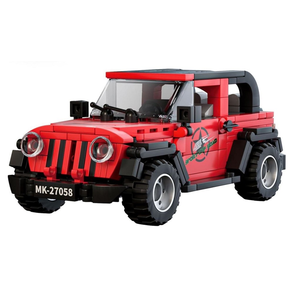 Mould King Technická Stavebnica Jeep Wrangler 414ks + Vitrína, červený