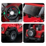 Mould King Technická Stavebnica Jeep Wrangler 414ks + Vitrína, červený