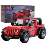 Mould King Technická Stavebnica Jeep Wrangler 414ks + Vitrína, červený