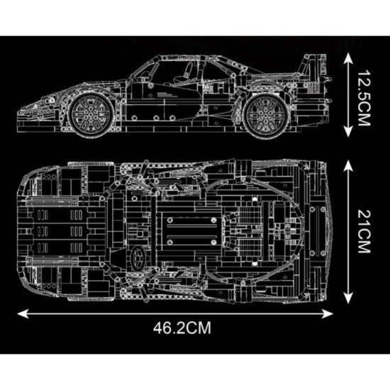 Mould King Technická Stavebnica Športové auto 2688ks, červené