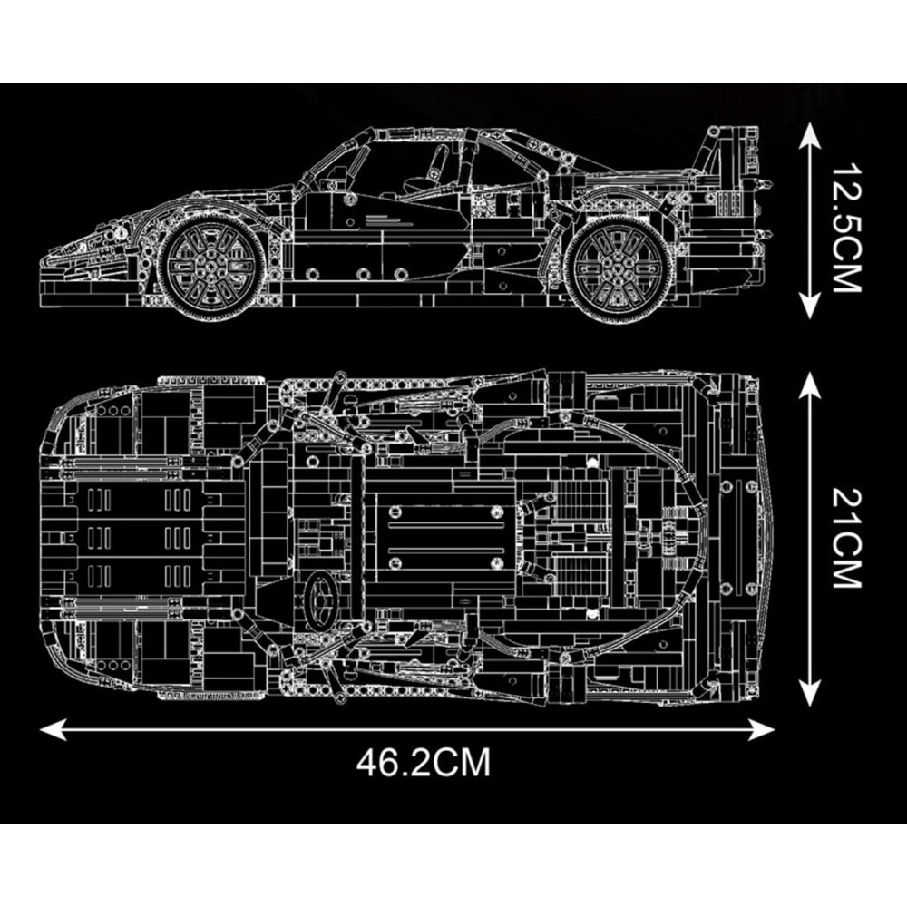 Mould King Technická Stavebnica Športové auto 2688ks, červené