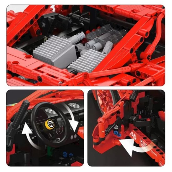 Mould King Technická Stavebnica Športové auto 2688ks, červené