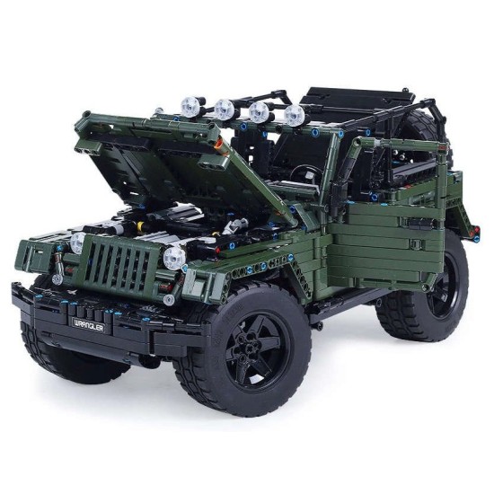 Mould King Technická Stavebnica Jeep Wrangler Off-Road 2078ks, zelený