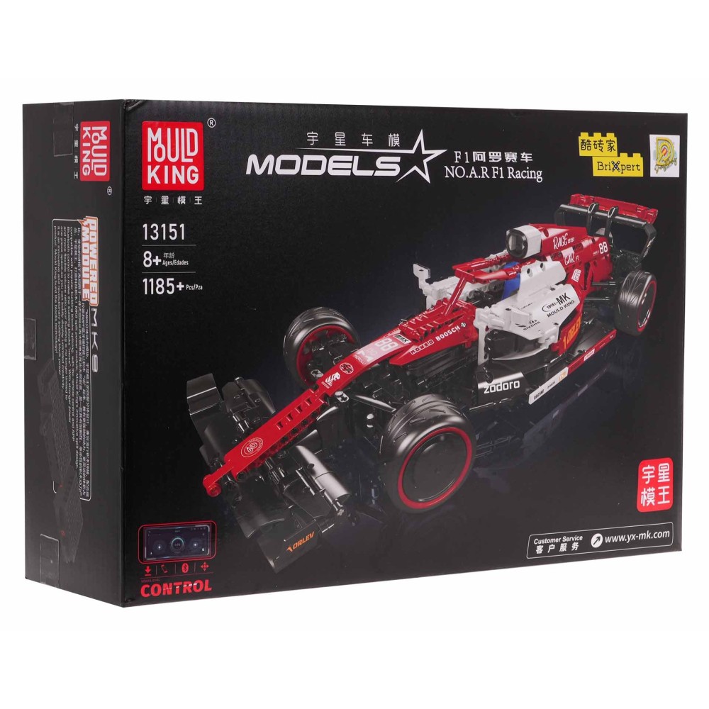 Mould King RC Technická Stavebnica Formula 1185ks na diaľkové ovládanie, červená 