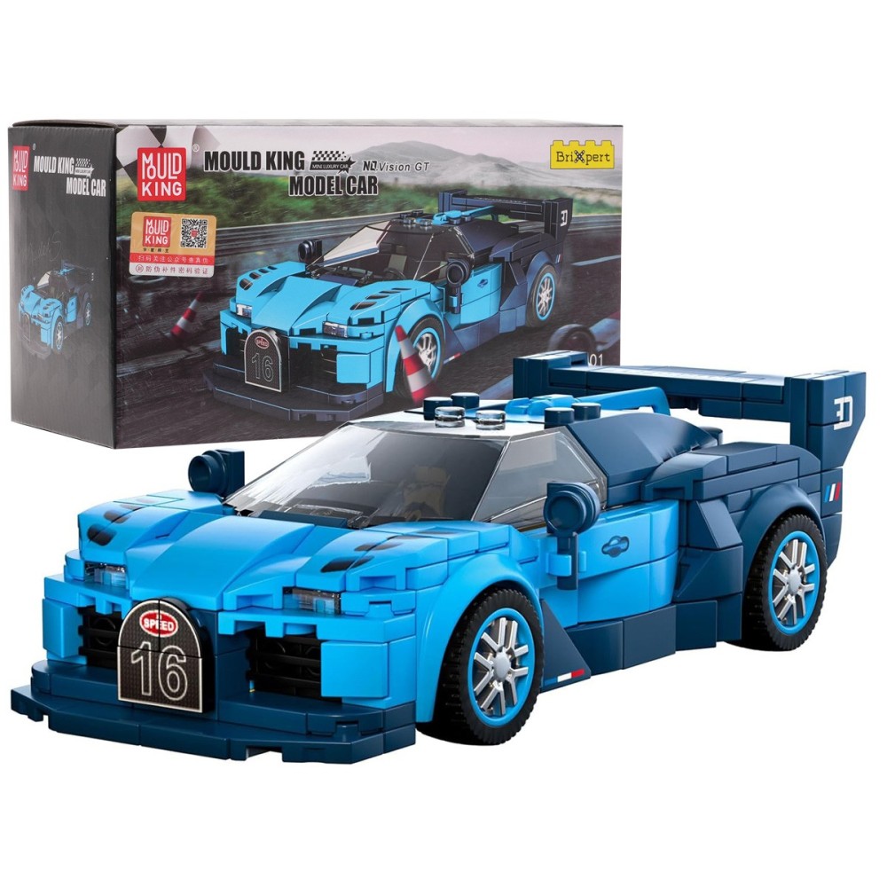 Mould King Technická Stavebnica Pretekárske Auto Speed Champions GT Racing 336ks + Vitrína, modré