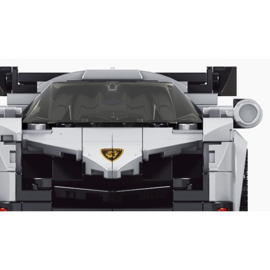 MOULD KING Technická Stavebnica Športové Auto Lambo 398ks + Vitrína, biele