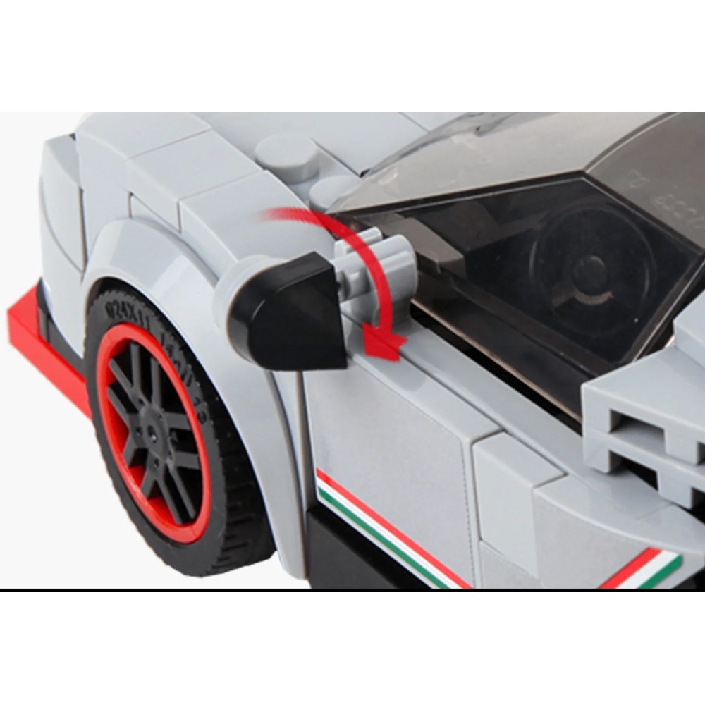 MOULD KING Technická Stavebnica Športové Auto Lambo 398ks + Vitrína, biele