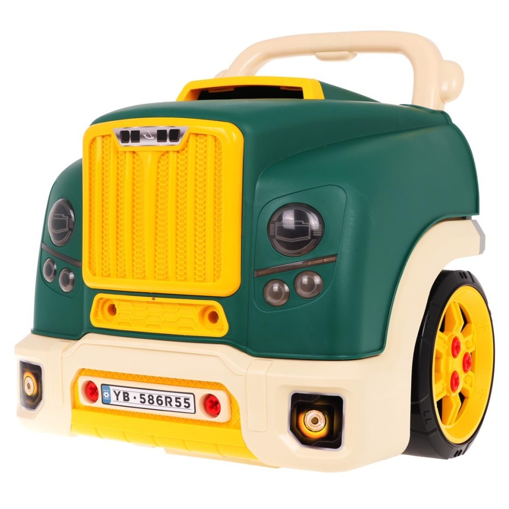 JOKO Detská Autodielňa, Sada Malého Automechanika Kamión s volantom, so svetlom a zvukom, auto na učenie opravovať, zelený