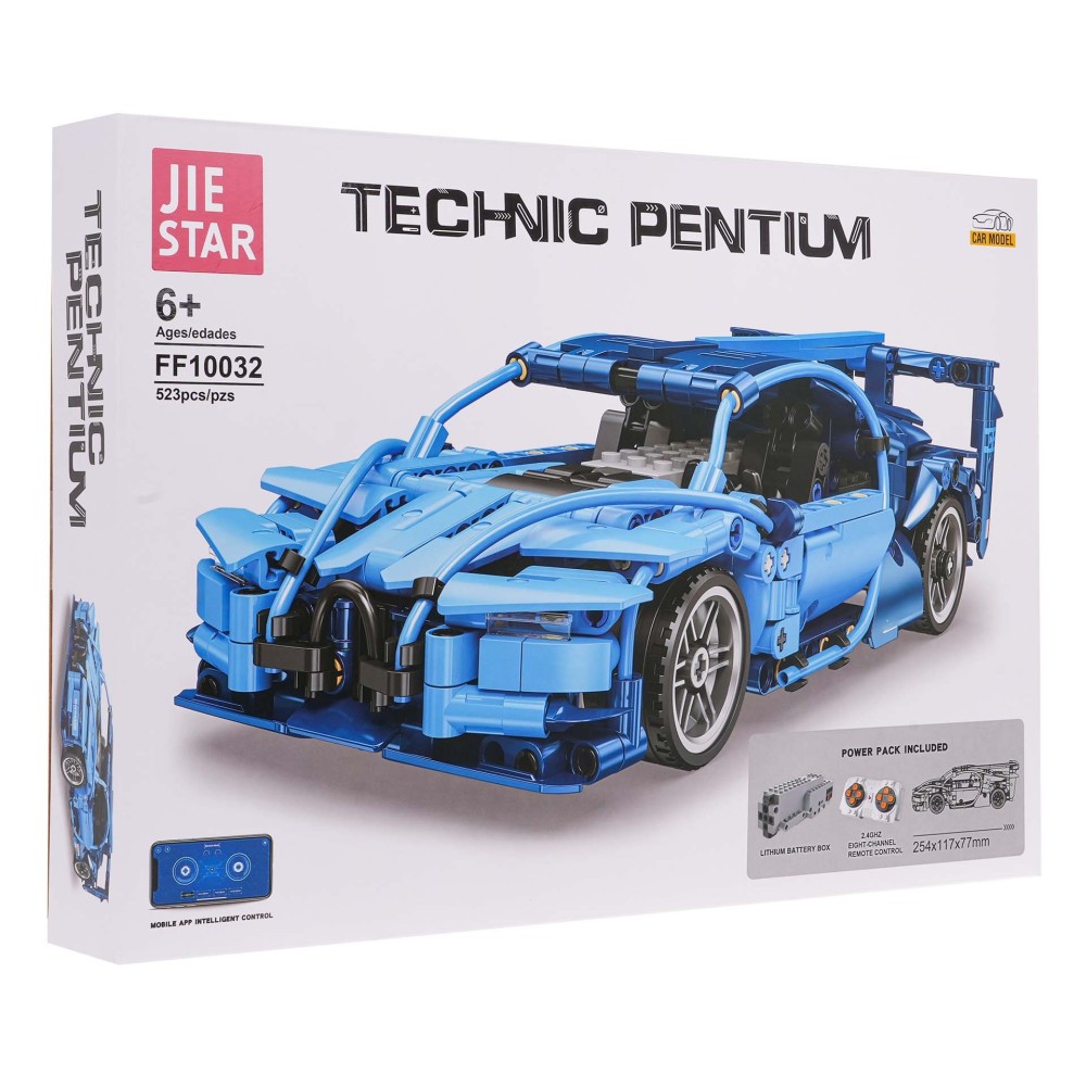 JOKO RC Technická Stavebnica Športové Auto na diaľkové ovládanie 534ks , modré
