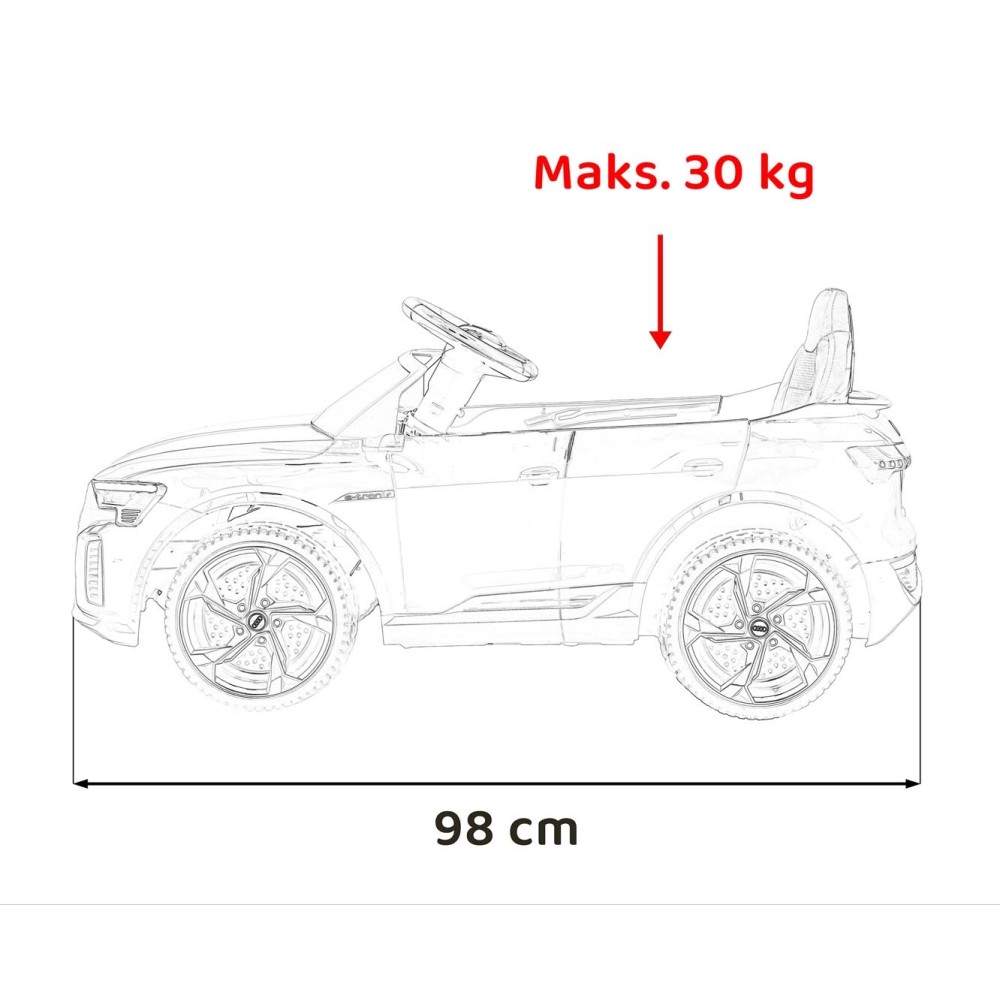 JOKO Elektrické Autíčko Audi SQ8, penové kolesá, kožené sedadlo, červené