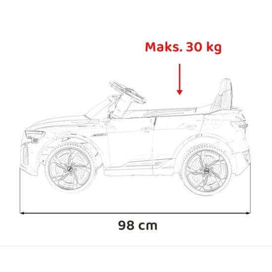 JOKO Elektrické Autíčko Audi SQ8, penové kolesá, kožené sedadlo, čierne