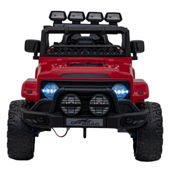 JOKO Elektrické autíčko Jeep Off-Road CLIMBER, penové kolesá, kožené sedadlo, červené