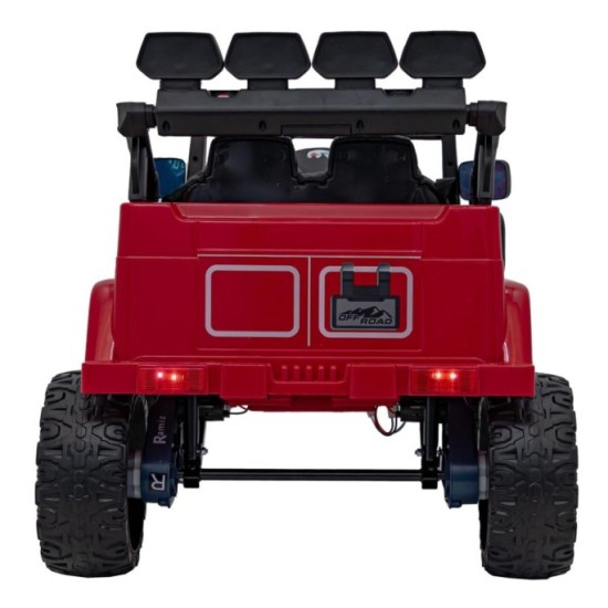 JOKO Elektrické autíčko Jeep Off-Road CLIMBER, penové kolesá, kožené sedadlo, červené