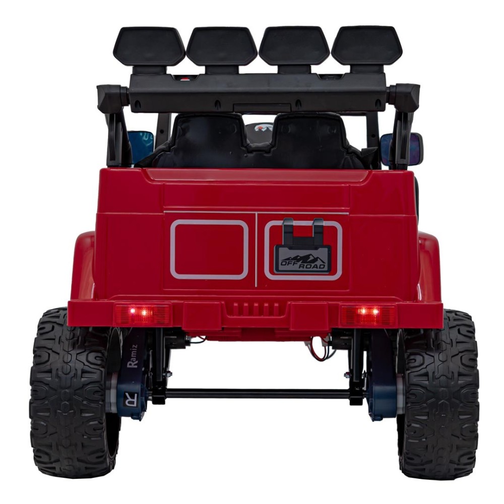 JOKO Elektrické autíčko Jeep Off-Road CLIMBER, penové kolesá, kožené sedadlo, červené