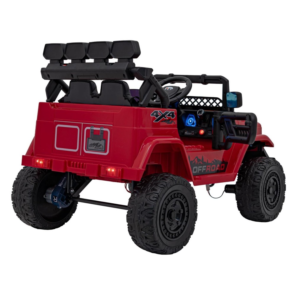 JOKO Elektrické autíčko Jeep Off-Road CLIMBER, penové kolesá, kožené sedadlo, červené