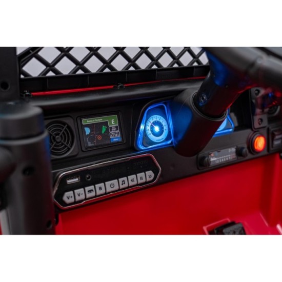 JOKO Elektrické autíčko Jeep Off-Road CLIMBER, penové kolesá, kožené sedadlo, červené