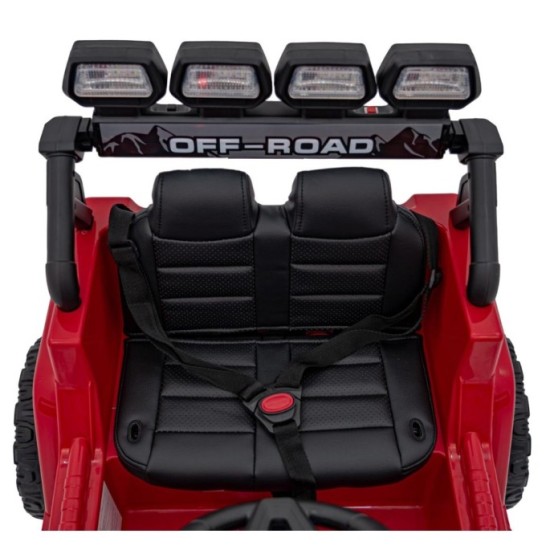 JOKO Elektrické autíčko Jeep Off-Road CLIMBER, penové kolesá, kožené sedadlo, červené