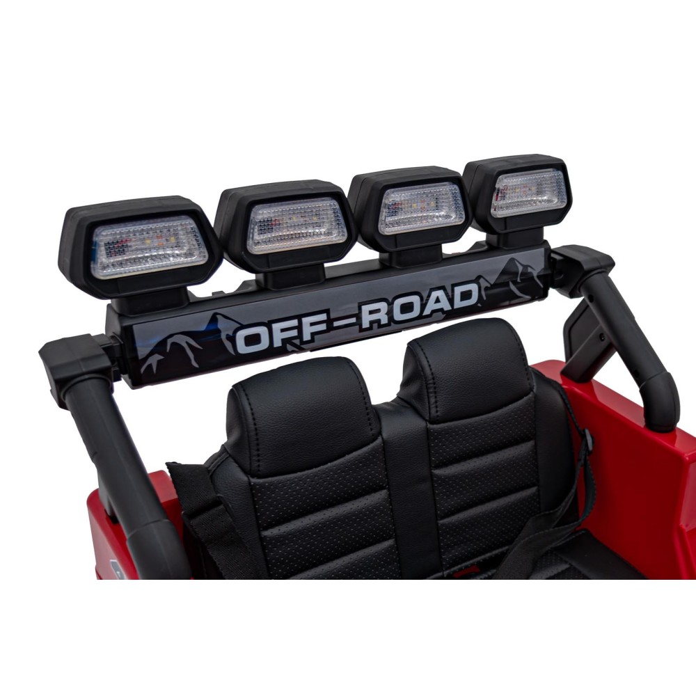 JOKO Elektrické autíčko Jeep Off-Road CLIMBER, penové kolesá, kožené sedadlo, červené