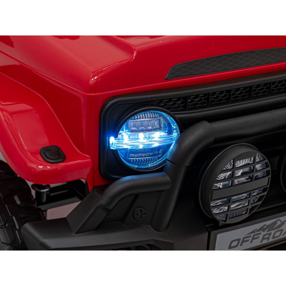 JOKO Elektrické autíčko Jeep Off-Road CLIMBER, penové kolesá, kožené sedadlo, červené