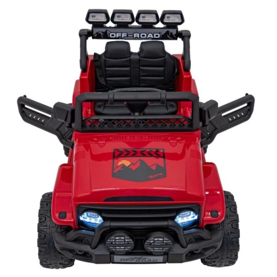 JOKO Elektrické autíčko Jeep Off-Road CLIMBER, penové kolesá, kožené sedadlo, červené