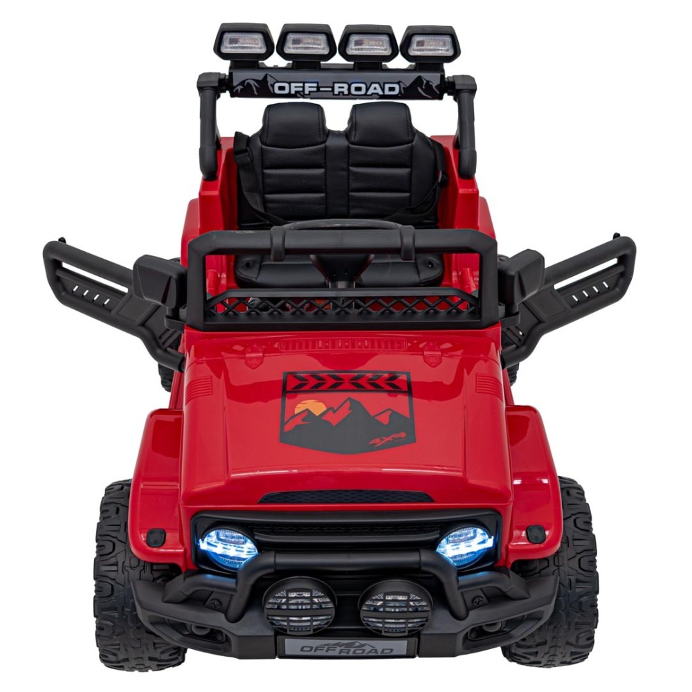 JOKO Elektrické autíčko Jeep Off-Road CLIMBER, penové kolesá, kožené sedadlo, červené