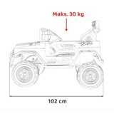 JOKO Elektrické autíčko Jeep Off-Road CLIMBER, penové kolesá, kožené sedadlo, červené