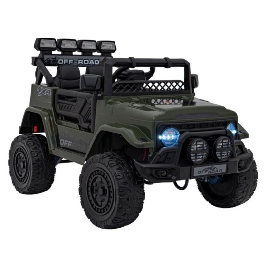 JOKO Elektrické autíčko Jeep Off-Road CLIMBER, penové kolesá, kožené sedadlo, zelené