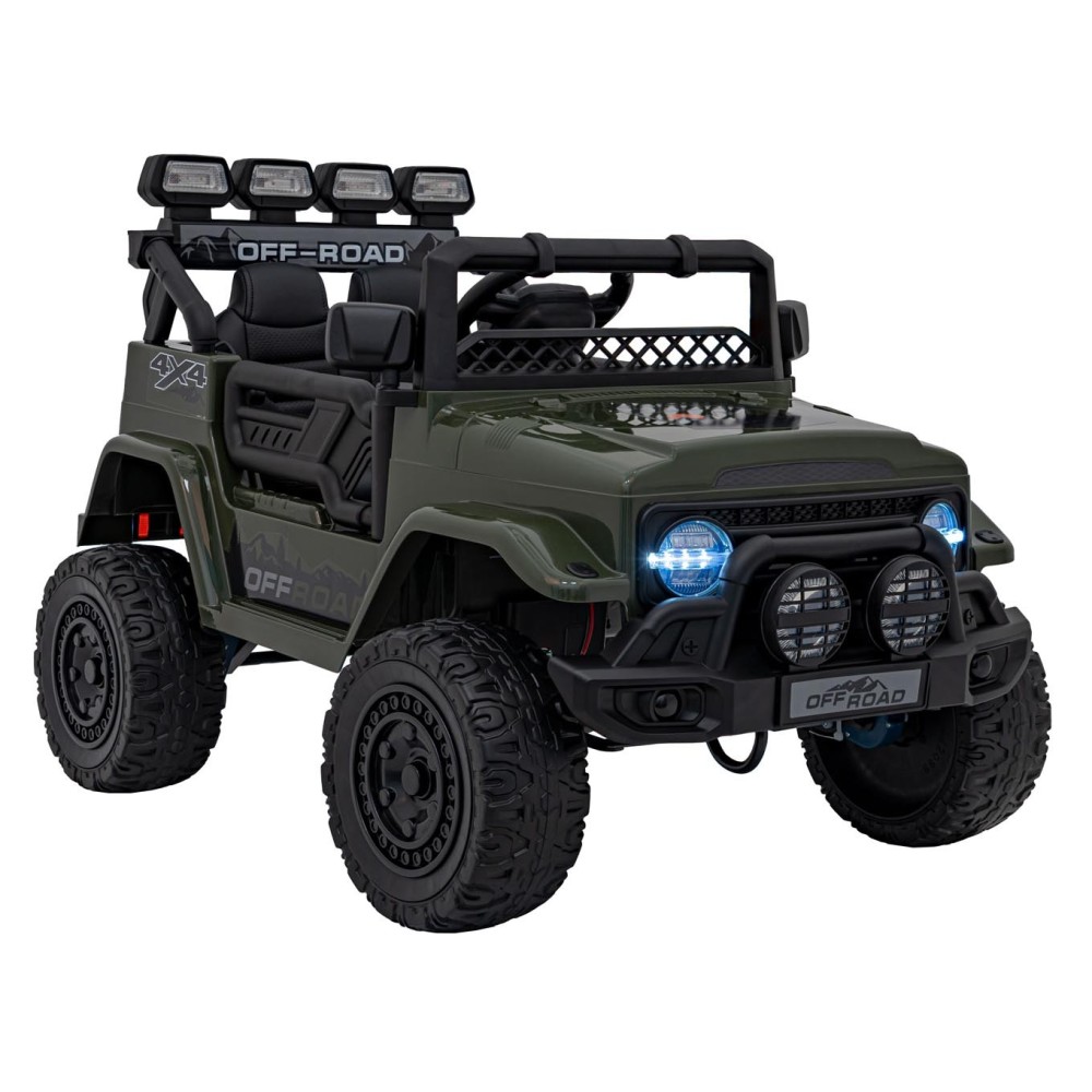 JOKO Elektrické autíčko Jeep Off-Road CLIMBER, penové kolesá, kožené sedadlo, zelené