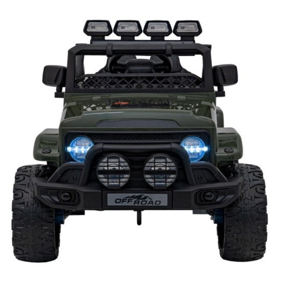 JOKO Elektrické autíčko Jeep Off-Road CLIMBER, penové kolesá, kožené sedadlo, zelené