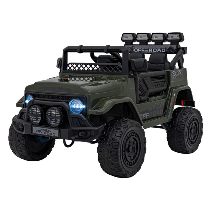 JOKO Elektrické autíčko Jeep Off-Road CLIMBER, penové kolesá, kožené sedadlo, zelené