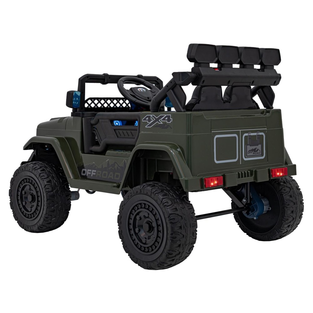 JOKO Elektrické autíčko Jeep Off-Road CLIMBER, penové kolesá, kožené sedadlo, zelené