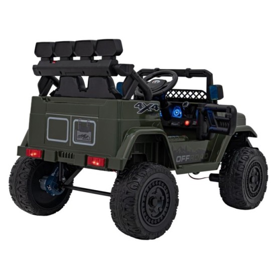 JOKO Elektrické autíčko Jeep Off-Road CLIMBER, penové kolesá, kožené sedadlo, zelené