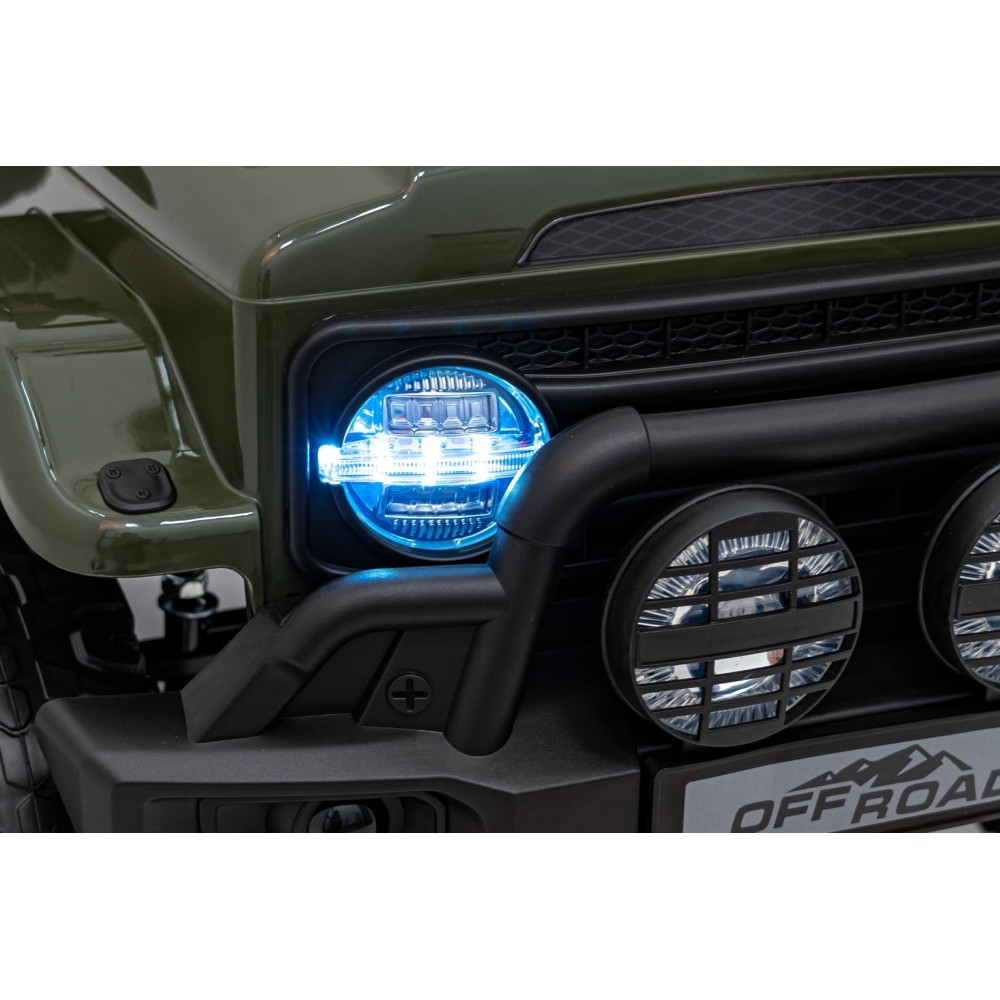 JOKO Elektrické autíčko Jeep Off-Road CLIMBER, penové kolesá, kožené sedadlo, zelené