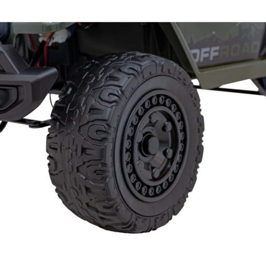 JOKO Elektrické autíčko Jeep Off-Road CLIMBER, penové kolesá, kožené sedadlo, zelené