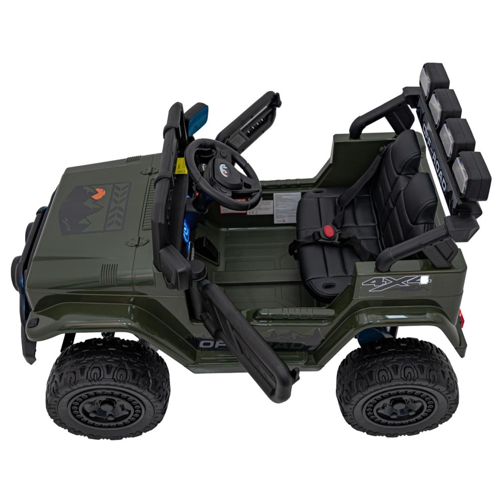 JOKO Elektrické autíčko Jeep Off-Road CLIMBER, penové kolesá, kožené sedadlo, zelené