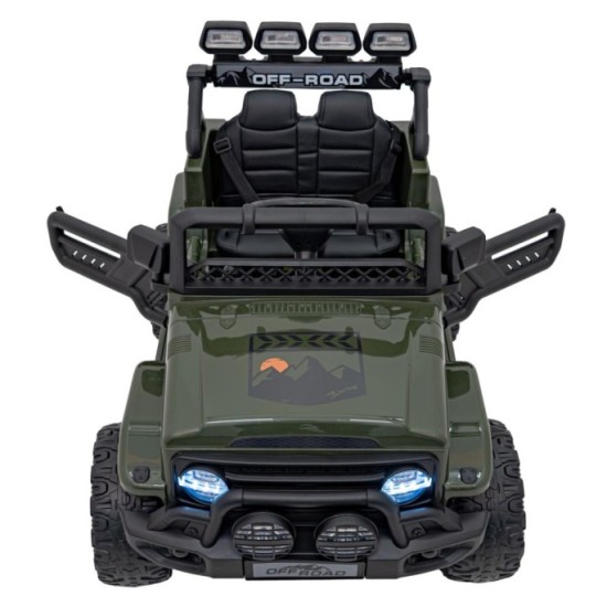 JOKO Elektrické autíčko Jeep Off-Road CLIMBER, penové kolesá, kožené sedadlo, zelené