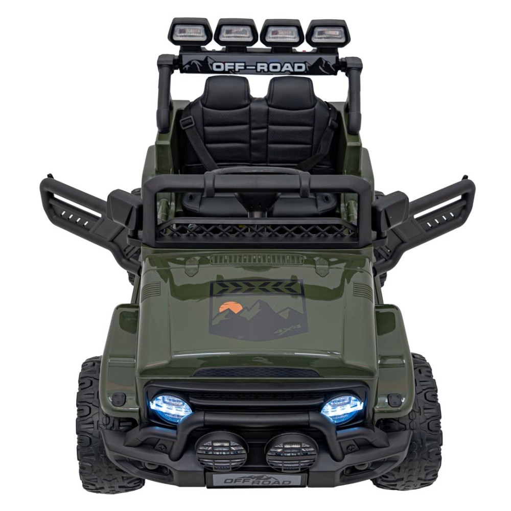 JOKO Elektrické autíčko Jeep Off-Road CLIMBER, penové kolesá, kožené sedadlo, zelené