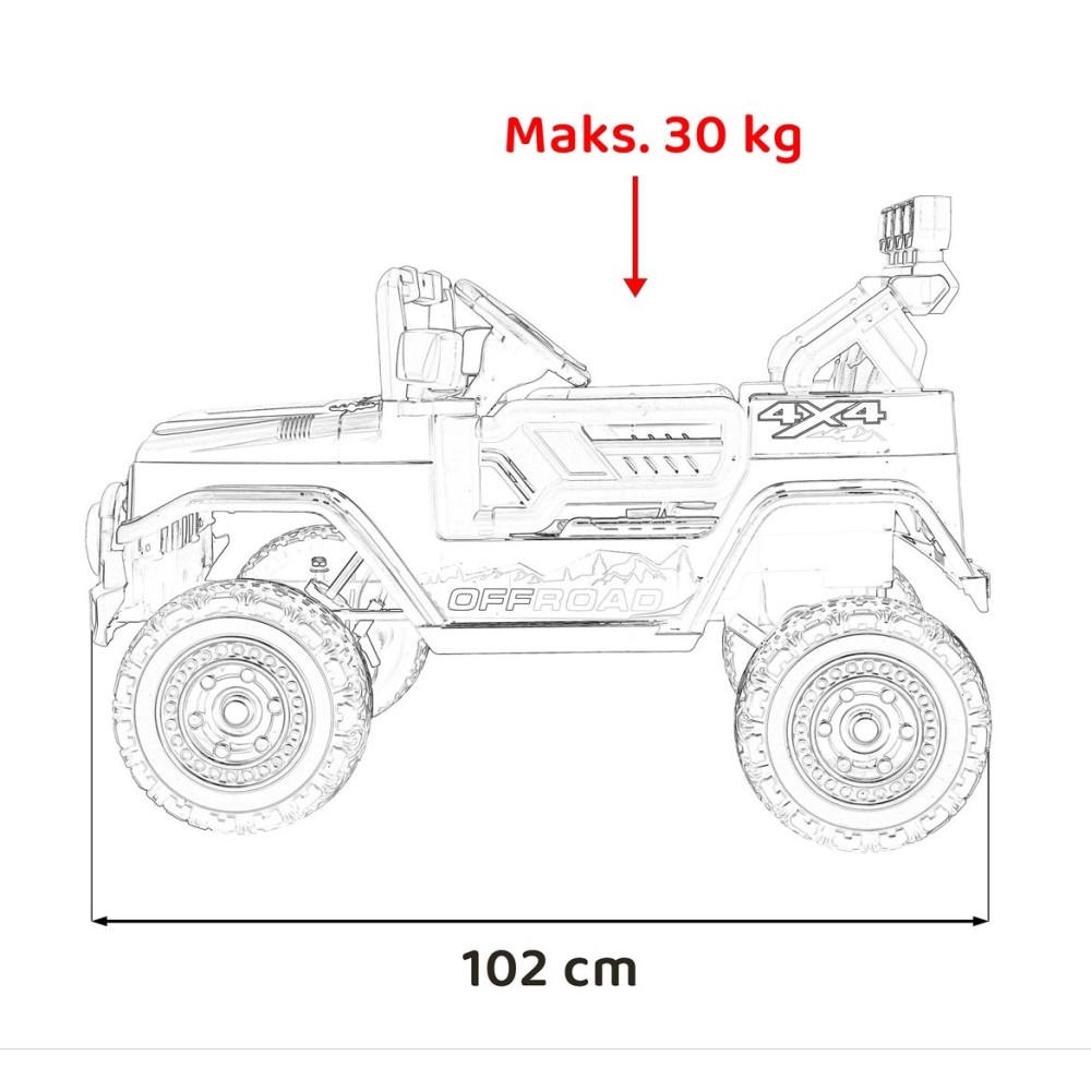 JOKO Elektrické autíčko Jeep Off-Road CLIMBER, penové kolesá, kožené sedadlo, zelené