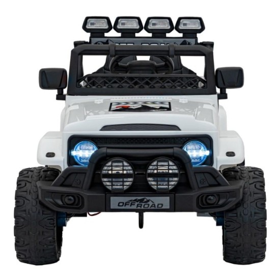 JOKO Elektrické autíčko Jeep Off-Road CLIMBER, penové kolesá, kožené sedadlo, biele
