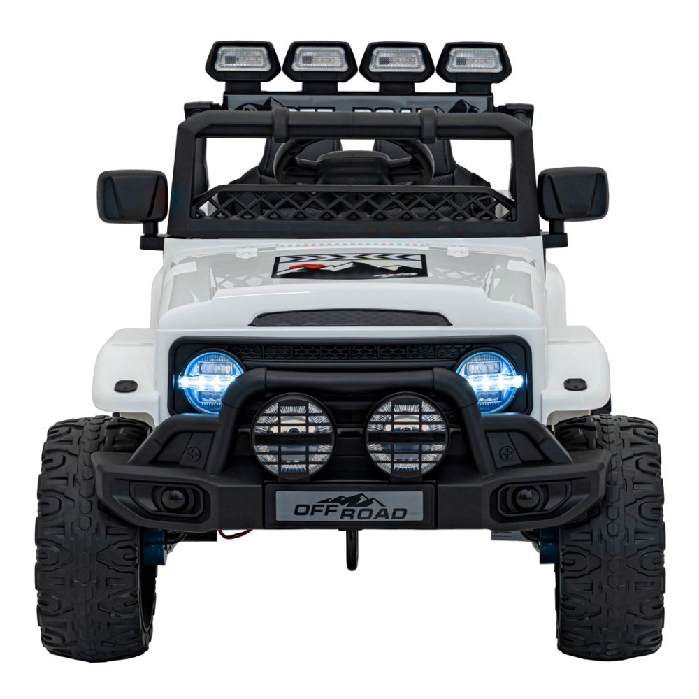JOKO Elektrické autíčko Jeep Off-Road CLIMBER, penové kolesá, kožené sedadlo, biele