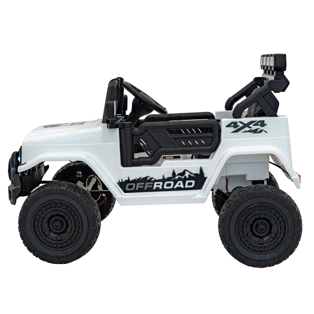 JOKO Elektrické autíčko Jeep Off-Road CLIMBER, penové kolesá, kožené sedadlo, biele