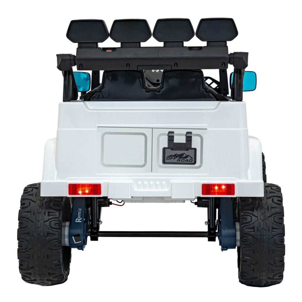 JOKO Elektrické autíčko Jeep Off-Road CLIMBER, penové kolesá, kožené sedadlo, biele