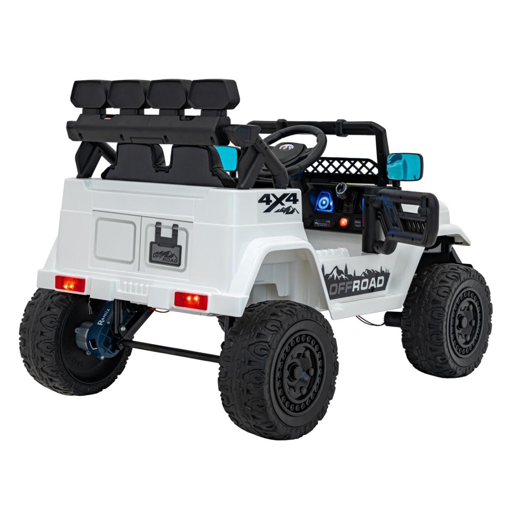 JOKO Elektrické autíčko Jeep Off-Road CLIMBER, penové kolesá, kožené sedadlo, biele