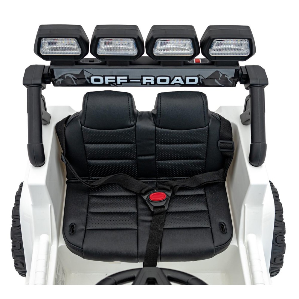 JOKO Elektrické autíčko Jeep Off-Road CLIMBER, penové kolesá, kožené sedadlo, biele