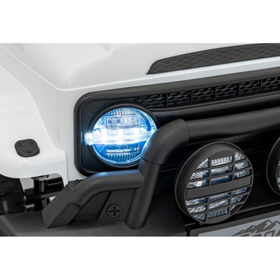 JOKO Elektrické autíčko Jeep Off-Road CLIMBER, penové kolesá, kožené sedadlo, biele
