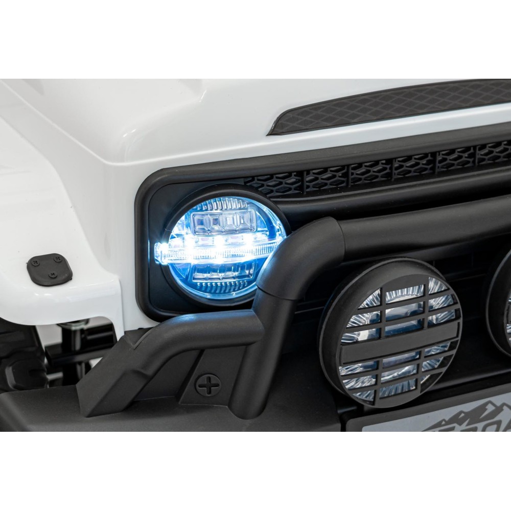 JOKO Elektrické autíčko Jeep Off-Road CLIMBER, penové kolesá, kožené sedadlo, biele
